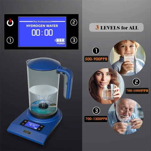 Vista 5 de Máquina de botella de agua alcalina de hidrógeno, generador de agua de hidrógeno, generador de agua de hidrógeno, dispensador de jarra con pantalla