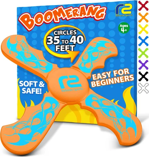 Vista 10 de Divertido boomerang para niños, suave y fácil de usar, juguetes al aire libre para niños o adultos, el mejor regalo para niños y niñas de 6, 7, 8