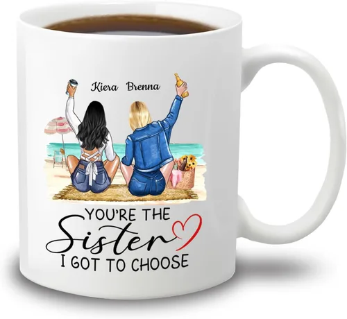 Vista 25 de Taza de café personalizada de la amistad para mejores amigos, mejores amigos, hermana del alma, tazas de café personalizadas para mejores amigas