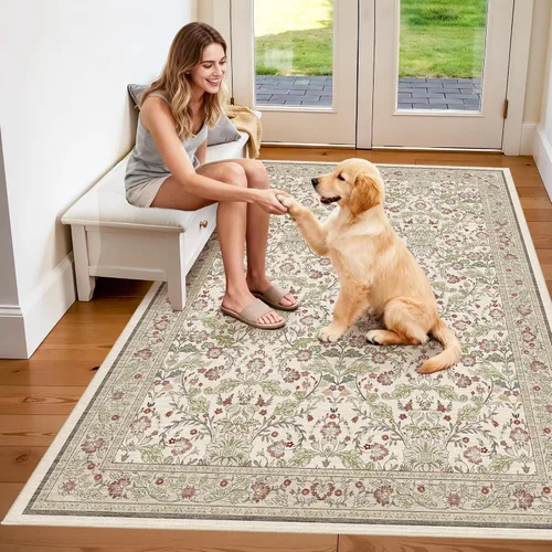 Vista 17 de Alfombra lavable de cocina de 2 x 6: antideslizante oriental interior alfombra pasillo Soft Easy Clean Thin Floor Throw Carpet for Bedroom