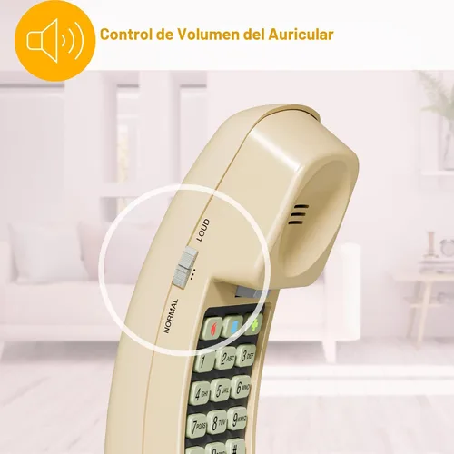 Vista 8 de AT&T Trimline 210 Teléfono fijo para casa, no requiere alimentación de CA, montaje en pared mejorado, teclado de botones grandes iluminado, 13