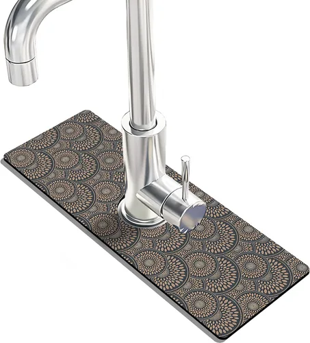 Vista 27 de Tapete protector contra salpicaduras para grifo de fregadero de cocina - 2 piezas, tapete súper absorbente de secado rápido, accesorios