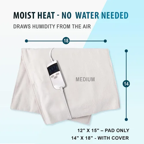 Vista 2 de ThermoRelief - Almohadilla térmica de grado profesional con calor húmedo automático de ThermoRelief, calefacción extra caliente para calor