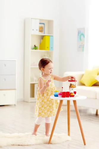 Vista 5 de Hape Batidora de batidos Juego de batido de cocina multicolor completo con tazas y pajitas, 9.44 pulgadas