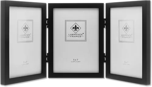 Vista 2 de Lawrence Frames Marco de fotos triple negro de madera de 5 x 7 pulgadas (755557T)