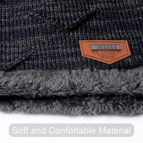 Vista 2 de YSense Mens Winter Warm Slouchy Beanie Oversized Baggy Hat Fleece Lined Knit Skull Cap
