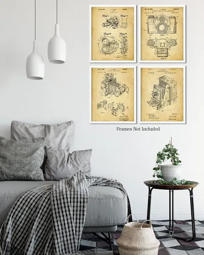Vista 8 de Govivo Patente de cámara antigua: un conjunto de cuatro patentes de equipos de fotografía para decoración de pared impresiones con fondos sepia