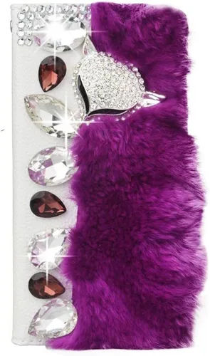 Vista 18 de Bling - Funda tipo cartera para teléfono compatible con Samsung Galaxy Z Fold 3 5G, elegante, diseño de zorro de lujo hecho a mano en 3D, funda