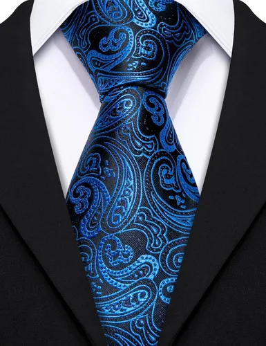 Vista 32 de Barry.Wang Juego de corbatas de seda para hombre, corbatas de boda de seda tejida formal de negocios casual (4/6/8PCS)