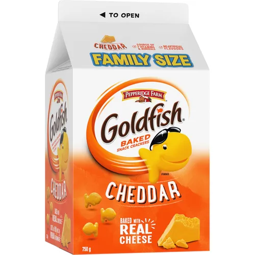 Vista 5 de Goldfish - Galletas cheddar de tamaño familiar, 26.46 oz/26.5 onzas, cartón {importado de Canadá}