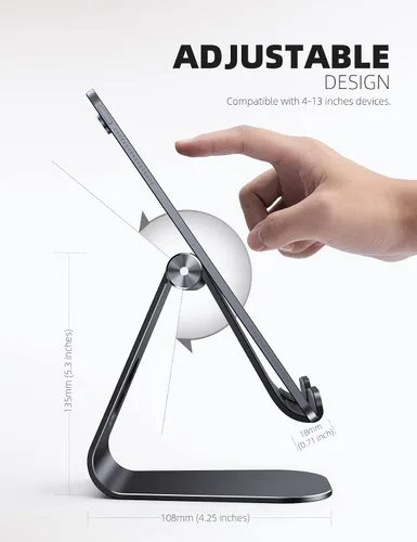 Vista 27 de Soporte ajustable para ipad, soporte para tableta Lamicall, Gris espacial