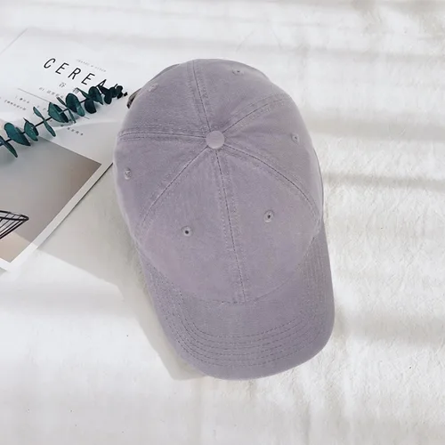 Vista 4 de Gorra de béisbol unisex de algodón liso en blanco para papá, ajustable, estilo vintage