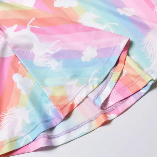 Vista 6 de Qpancy Vestidos a juego para muñecas y niñas, trajes de unicornio de manga larga, ropa de algodón