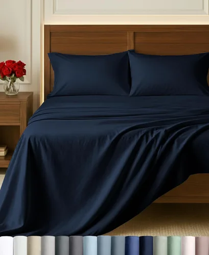 Vista 25 de California Design Den Sábanas de Algodón Egipcio 100%, Juego de Sábanas de Lujo Auténtico Certificado Tamaño Full con Bolsillo Profundo, Satén Suave