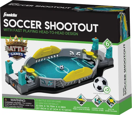 Vista 11 de Franklin Sports Mini juego de tiro de fútbol de mesa - Juego de mesa de fútbol estilo arcade para todas las edades- Marcador LED electrónico