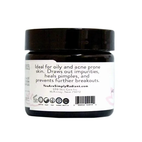 Vista 6 de Glimmer Goddess - Máscara facial orgánica para desatascar los poros y reducir los puntos negros, carbón activado, 2 onzas