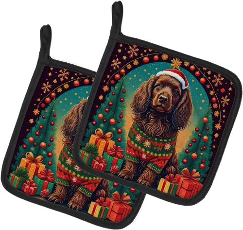 Vista 23 de Affenpinscher - Par de soportes para ollas de Navidad