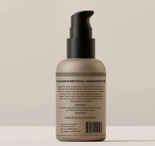 Vista 5 de HygieneLab Hidratante facial - Verificado por EWG, hidratación sin perfume, no grasa con escualano, aloe vera, ceramidas y ácido hialurónico, 1.7
