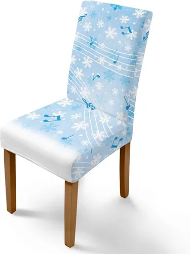 Vista 72 de Rnyleeg Fundas navideñas para sillas de comedor, fundas de asiento de comedor con estampado de campanas brillantes, juego de 1 funda suave y lavable