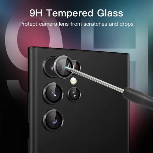 Vista 10 de JETech Protector de lente de cámara para Galaxy S22 Ultra, negro fantasma