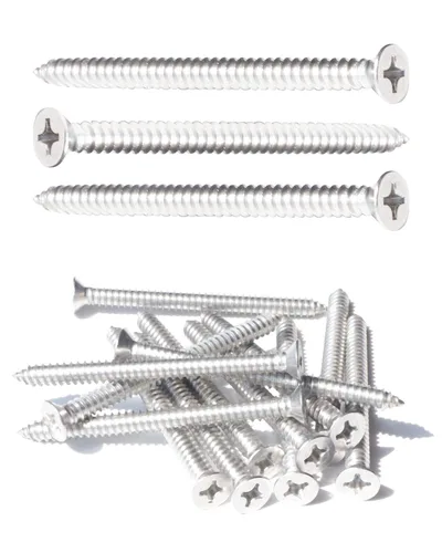 Vista 21 de IMScrews 100 tornillos de madera Phillips de cabeza plana inoxidable #4 x 1-1/4" (32mm) 18-8 (304) tornillos autorroscantes avellanados de acero