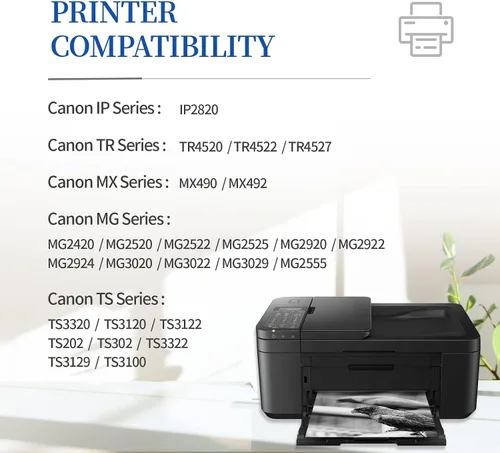 Vista 4 de 243XL 244XL Reemplazo para Canon 243 244 XL Cartuchos de Tinta Color Negro Work with Canon PIXMA TR4520 TR4522 TR4527 TR4550 MX492 MG2522 TS3122