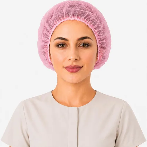 Vista 7 de Gorras desechables Bouffant, 100 unidades, 21 pulgadas, red de pelo elástico para servicio de alimentos, cubierta de cabeza para dormir (negro)