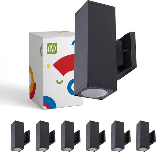 Vista 26 de ASD Lámpara de pared cuadrada para exteriores de 1 luz, enchufe de bombilla E26 de 60 W, 120 V, ETL, cilindro hacia arriba, luces LED