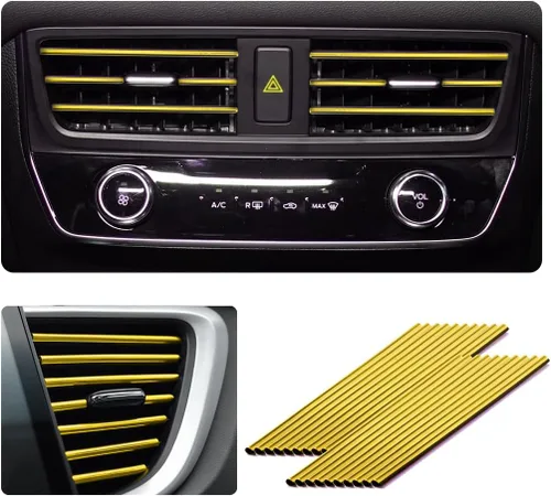 Vista 11 de Ziciner 20 Piezas Tiras Decorativas de Aire Acondicionado de Automóvil, Impermeables, Flexibles, para Salida de Ventilación Automática, Borde