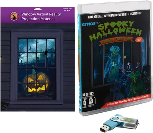 Vista 11 de Reaper Brothers® Kit de decoración digital de Halloween incluye 8 efectos de video AtmosFX® para Halloween Plus pantalla de proyección holográfica