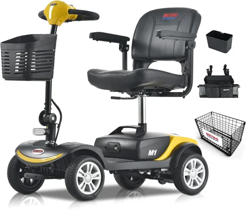 Vista 16 de Metro Mobility Patinetes eléctricos de movilidad de 4 ruedas para adultos, capacidad de 300 libras, scooter plegable de movilidad para personas