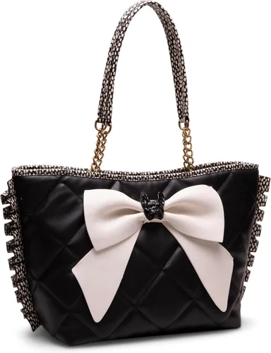 Vista 2 de Betsey Johnson Bull Dog Bow Tote, NegroBlanco, NegroBlanco