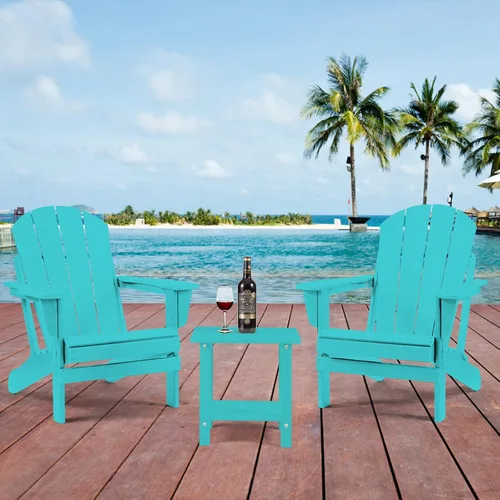 Vista 7 de Apolimi Mesa auxiliar de patio Adirondack, mesa auxiliar de patio resistente a la intemperie de 2 niveles, mesa auxiliar sólida de 16.5" para patio