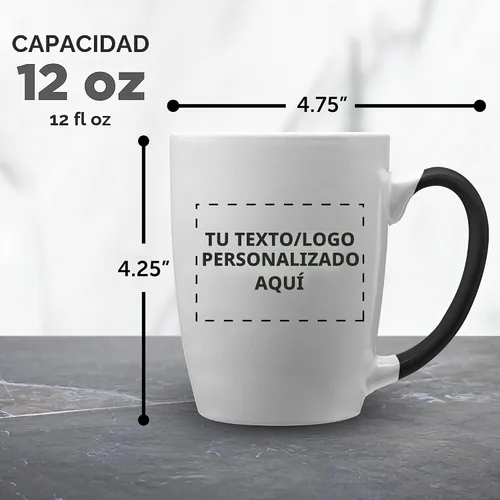 Vista 5 de DISCOUNT PROMOS Tazas de café personalizadas Java de dos tonos, 12 onzas, juego de 10/50/100 unidades personalizadas a granel para café, té