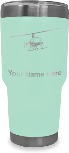 Vista 24 de LaserGram Vaso aislado al vacío de 20 onzas, helicóptero 2, grabado personalizado incluido (negro)