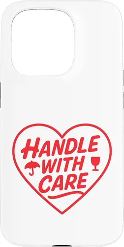Vista 14 de Handle with Care - Cute Heart Warning Design Case for iPhone 17
