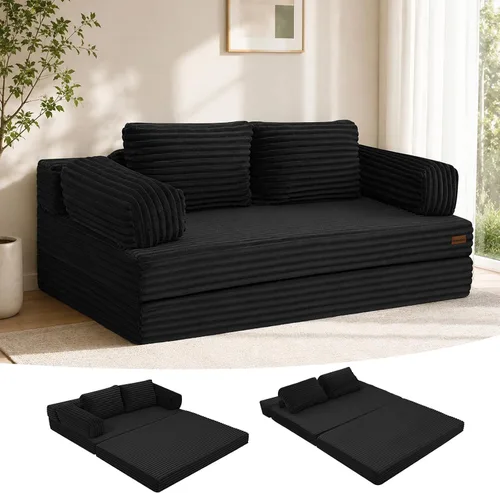 Vista 18 de MeMoreCool Sofá cama sin hueso de 59 pulgadas, sofá de pana de burbujas