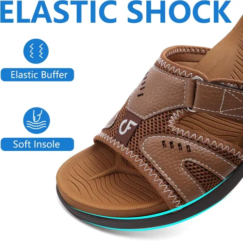 Vista 4 de COFACE Sandalias de recuperación deportiva para hombre, fascitis plantar, suaves, ligeras, ortopédicas