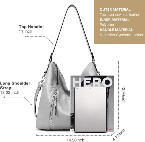 Vista 3 de CLUCI Women Soft Genuine Leather Hobo Handbags Top Handle Tote Bag Large Fashion Crossbody Shoulder Bag