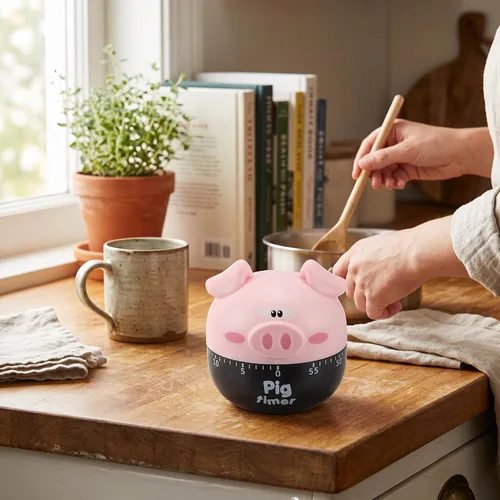 Vista 3 de Precioso Cerdito Lindo Animal 55 Minutos Mini Temporizador De Cocina Para Horario De Cocción