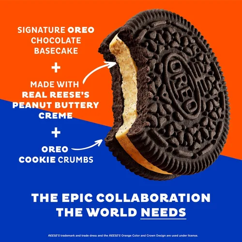Vista 4 de OREO REESE'S Galletas sándwich de chocolate con crema de maní, 12.35 onzas (paquete de 2)