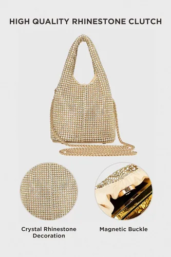 Vista 2 de BABEYOND Bolsos de mano para mujer Bolsas de noche brillantes con purpurina y diamantes de imitación portátil para fiesta, baile de graduación, boda