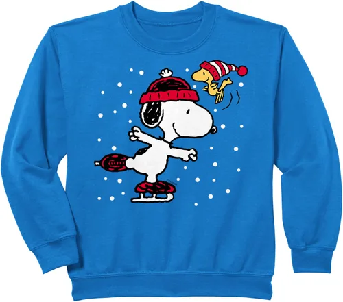 Vista 6 de Peanuts Snoopy and Woodstock Skate Holiday Sudadera Sudadera Negro