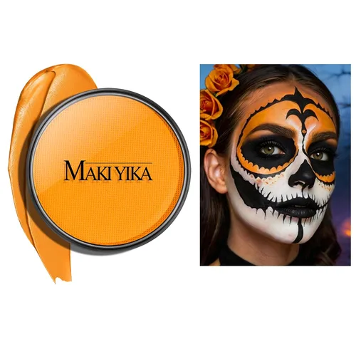 Vista 13 de Pintura facial blanca para maquillaje de Halloween, base blanca y negra 01 Blanco