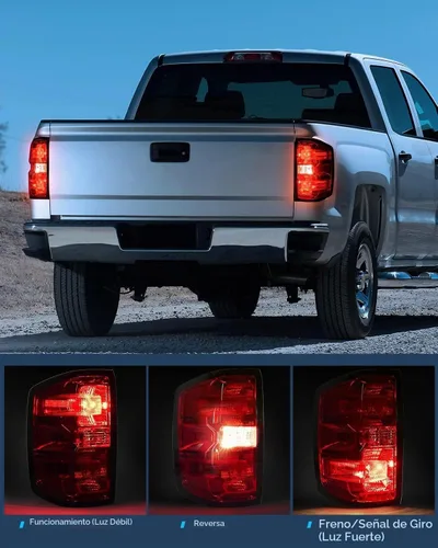 Vista 5 de Ensamble de luz trasera Nilight Compatible con Chevy Silverado 1500 2014 2015 2016 2017 2018 2019, 2500 HD 3500 HD, GMC Sierra 3500HD 2015-2019, Par
