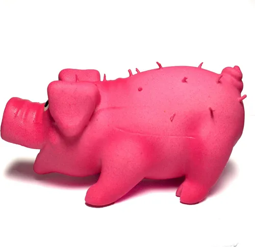 Vista 2 de Perro de látex Squeaky Chew Toy Mini Cerdo Rosa 3.9" para perros pequeños