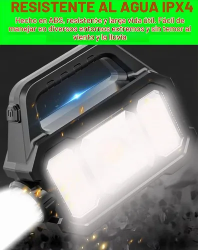 Vista 3 de Linterna LED solar reflector linterna linterna de mano proyector luces