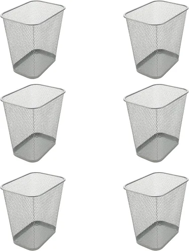Vista 10 de Ybmhome Papelera de malla de acero rectangular con parte superior abierta para oficina y hogar 8x12x12 Pulgadas 1042s (1, Plata)