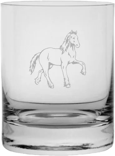 Vista 25 de Abaco Barb - Vaso de whisky con temática de caballo grabado (10.25 onzas)