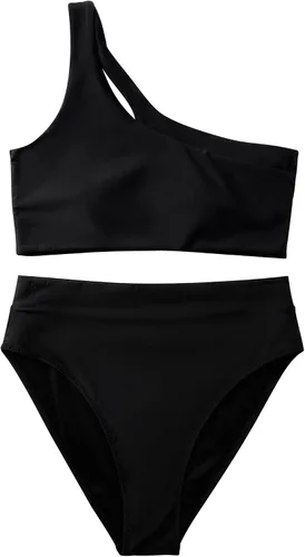 Vista 119 de MOOSLOVER Traje de baño de dos piezas con corte alto y cintura alta para mujer